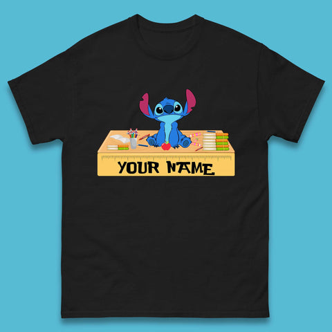 Personalised Disney Stitch Welcome Back To School Your Name Lilo & Stitch School First Day Of School Mens Tee Top