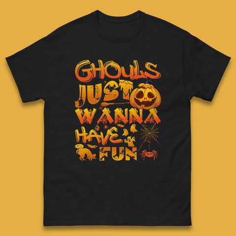 Ghouls Just Wanna Have Fun Halloween Disco Ghost Ghouls Night Out Spooky Season Mens Tee Top