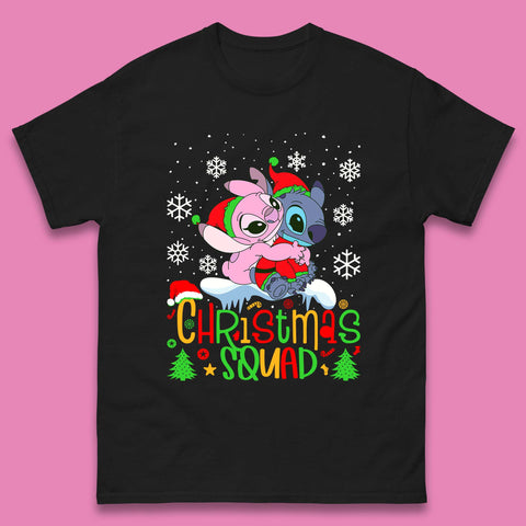 Christmas Squad Christmas Disney Stitch And Angel Christmas Xmas Lilo & Stitch Mens Tee Top