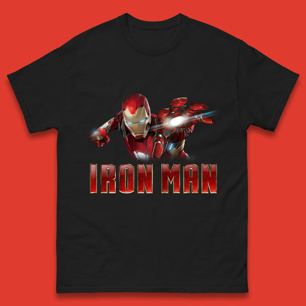 Iron Man Superhero Marvel Avengers Comic Book Character Flaying Iron-Man Marvel Comics Mens Tee Top