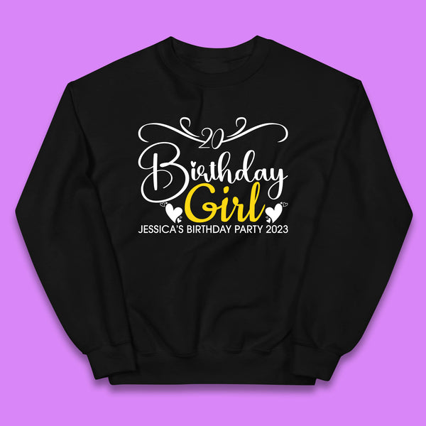 Personalised Birthday Girl Your Name And Birthday Year Funny Birthday Party Kids Jumper