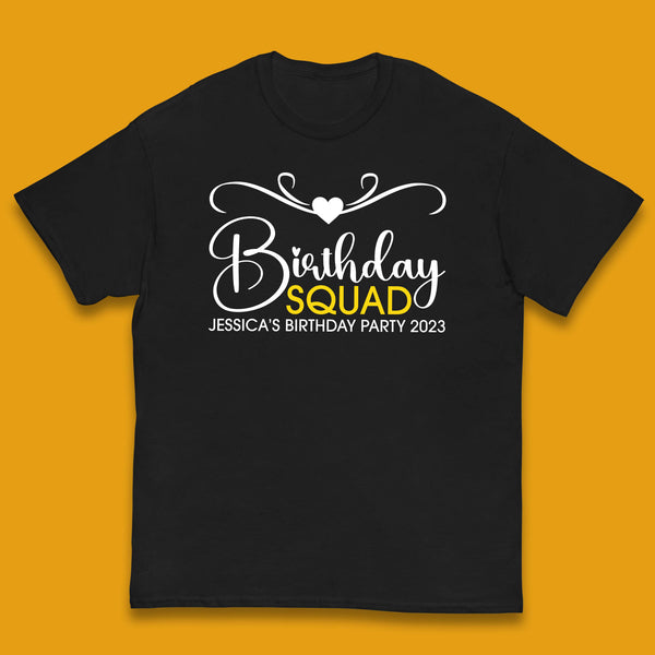 Personalised Birthday Squad Your Name And Birthday Year Funny Birthday Party Kids T Shirt