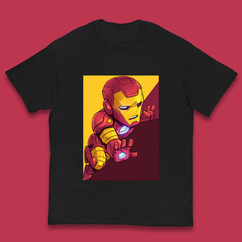 Flying Chibi Iron Man Superhero Marvel Avengers Comic Book Character Iron-Man Marvel Comics Kids T Shirt