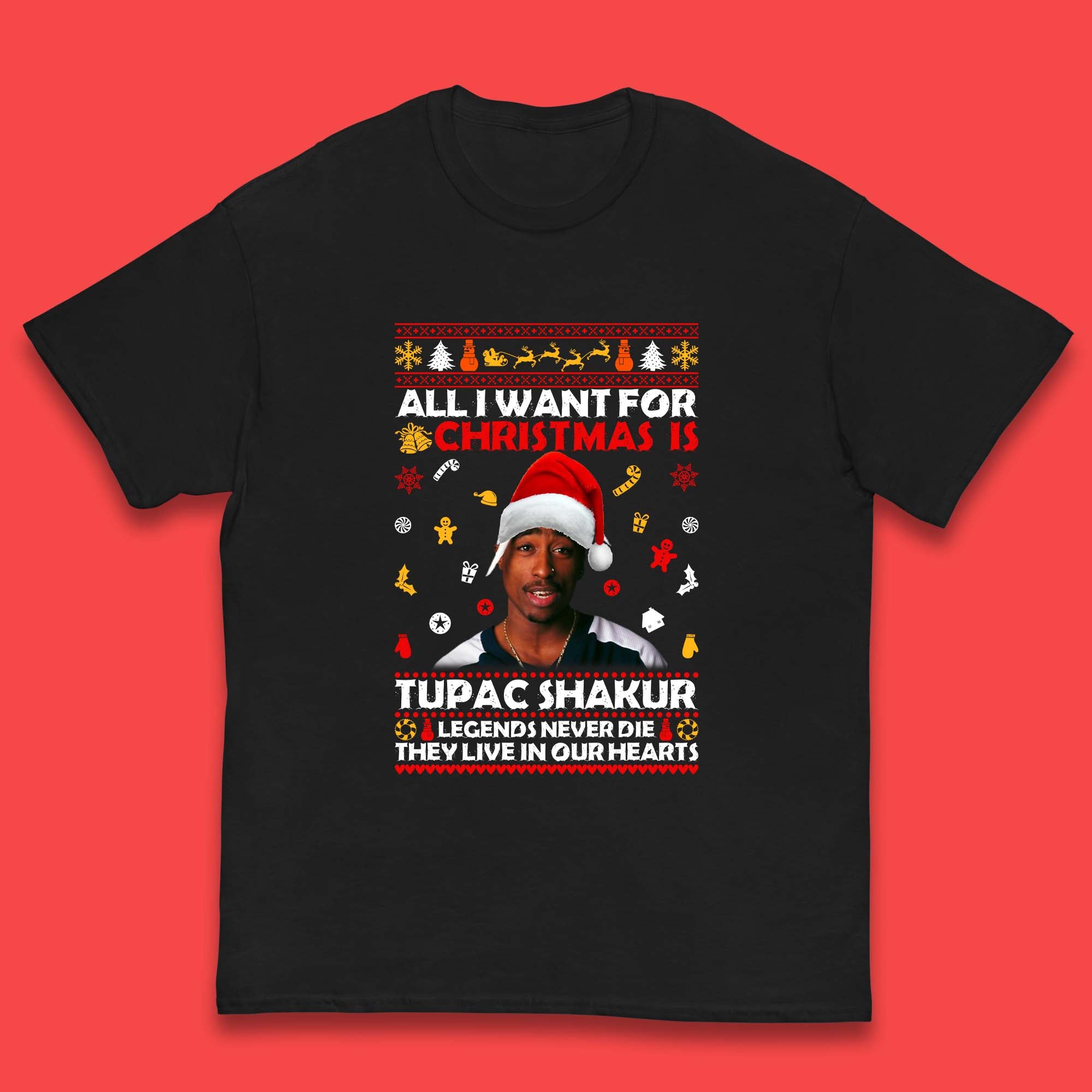 Tupac Shakur Christmas Kids T-Shirt – Spoofytees - Main Image