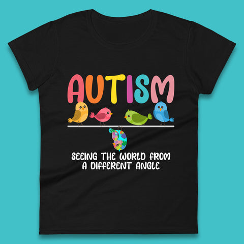 Autism Seeing The World From A Different Angel Autism Awareness Support Autism Acceptance Womens Tee Top