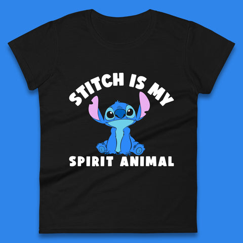 Stitch Is My Spirit Animal Disney Spirit Lilo & Stitch Cartoon Character Ohana Stitch Lover Womens Tee Top