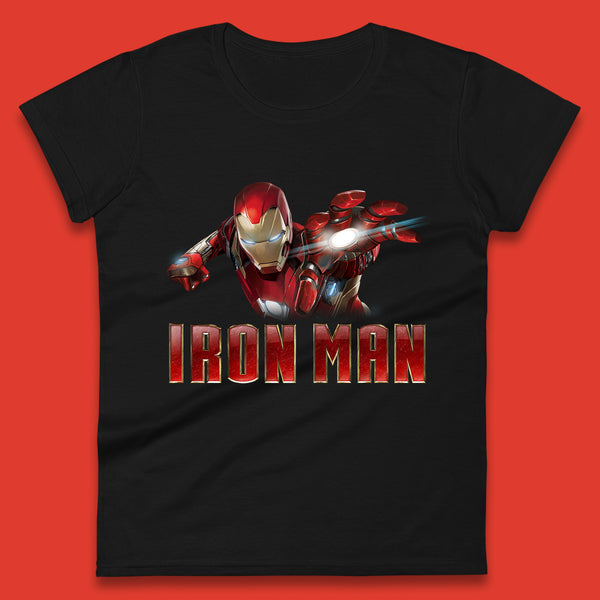 Iron Man Superhero Marvel Avengers Comic Book Character Flaying Iron-Man Marvel Comics Womens Tee Top