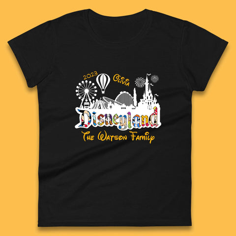 Personalised Disneyland Family Vacation Your Name Disneyland Castle Disneyworld Trip Womens Tee Top