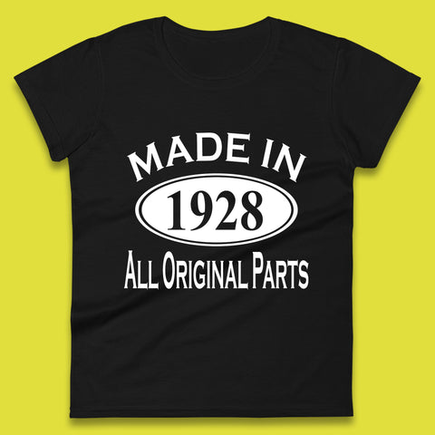 Made In 1928 All Original Parts Vintage Retro 95th Birthday Funny 95 Years Old Birthday Gift Womens Tee Top
