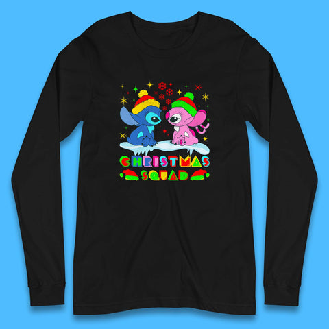 Christmas Squad Disney Christmas Stitch And Angel Xmas Lilo & Stitch Long Sleeve T Shirt