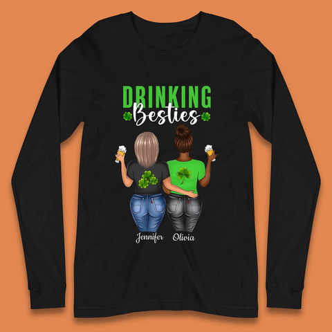 Personalised Drinking Besties Long Sleeve T-Shirt