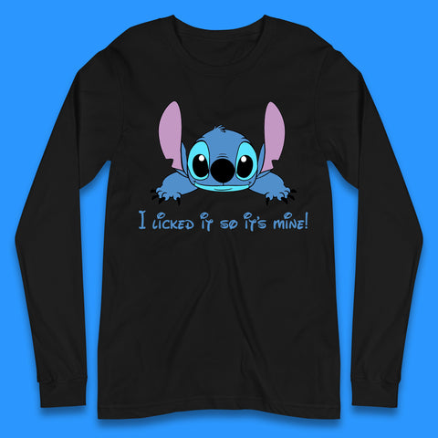 Disney I Licked It So It's Mine Funny Offensive Quote Disney Ohana Lilo And Stitich Disneyland Cartoon Character Long Sleeve T Shirt