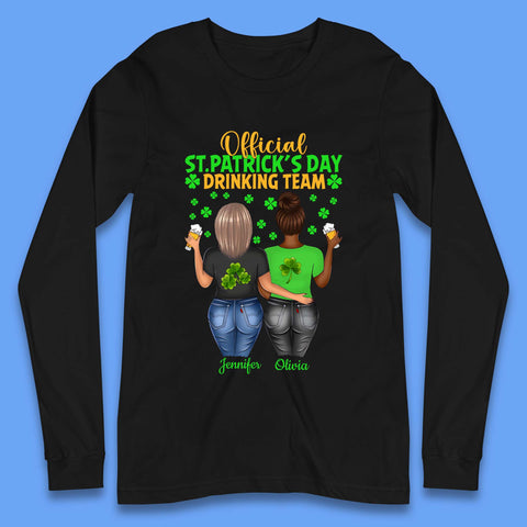 Personalised St. Patrick's Day Drinking Team Long Sleeve T-Shirt