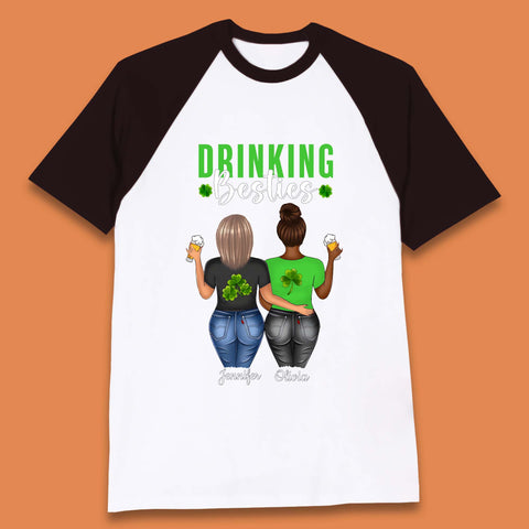 Personalised Drinking Besties Baseball T-Shirt