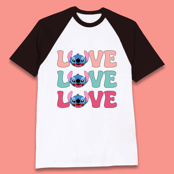 Stitch Love Valentines Baseball T-Shirt