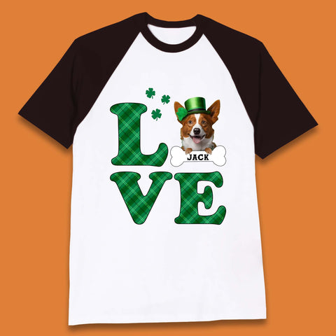 Personalised Love St. Patrick's Dog Baseball T-Shirt