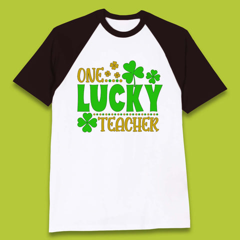 One Lucky Teacher Baseball T-Shirt