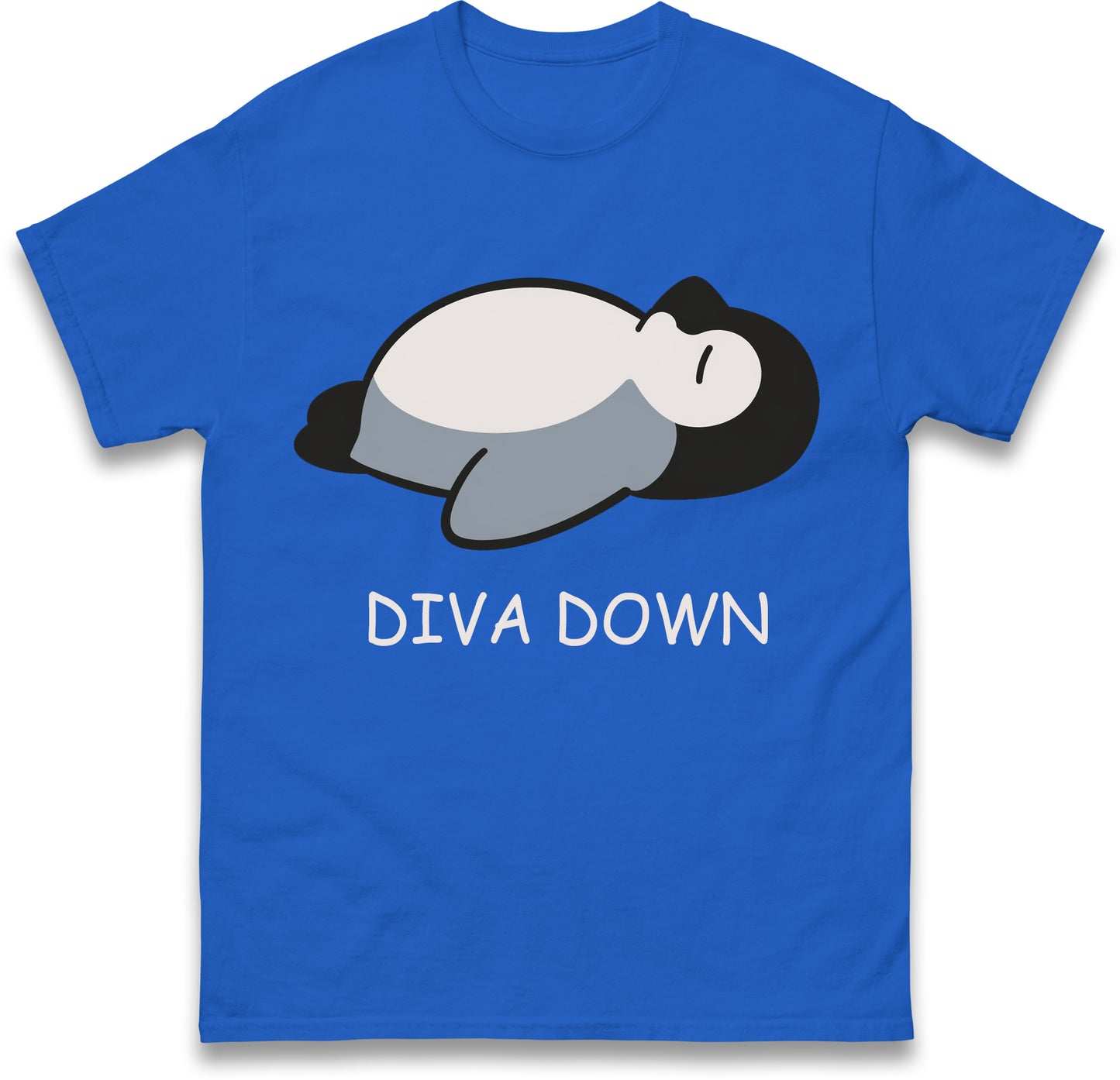 Diva Down Penguin T Shirt Funny Penguin Tee Cute Animal Shirt