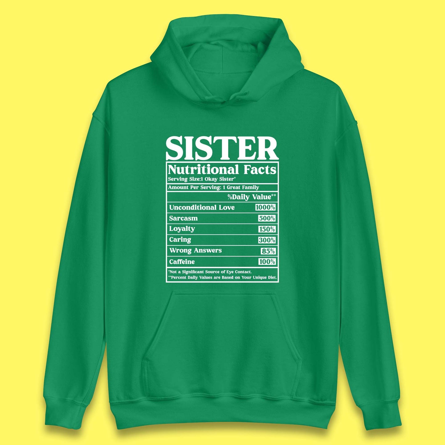 Sister Nutrition Facts Unisex Hoodie