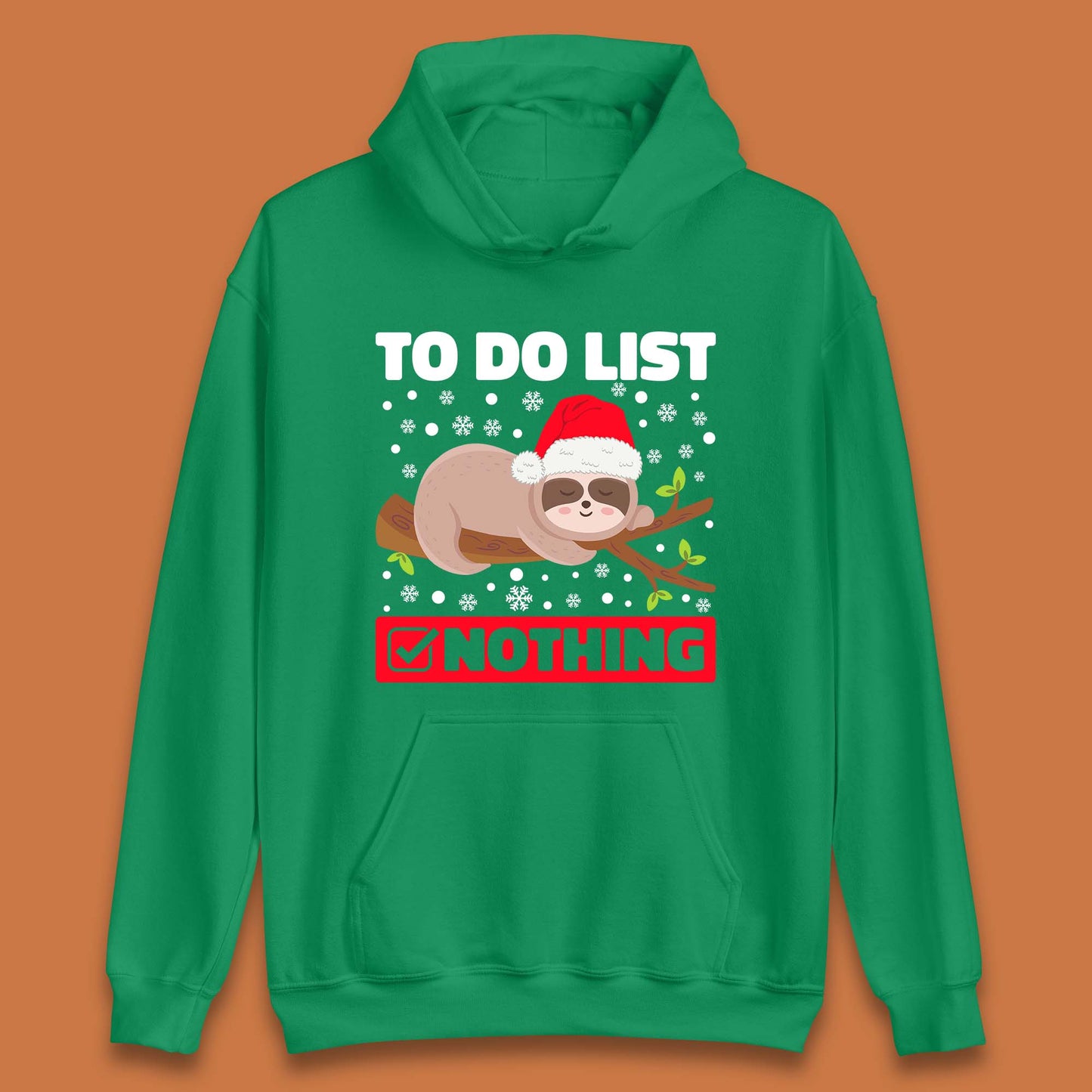 Lazy Sloth To Do List Christmas Unisex Hoodie
