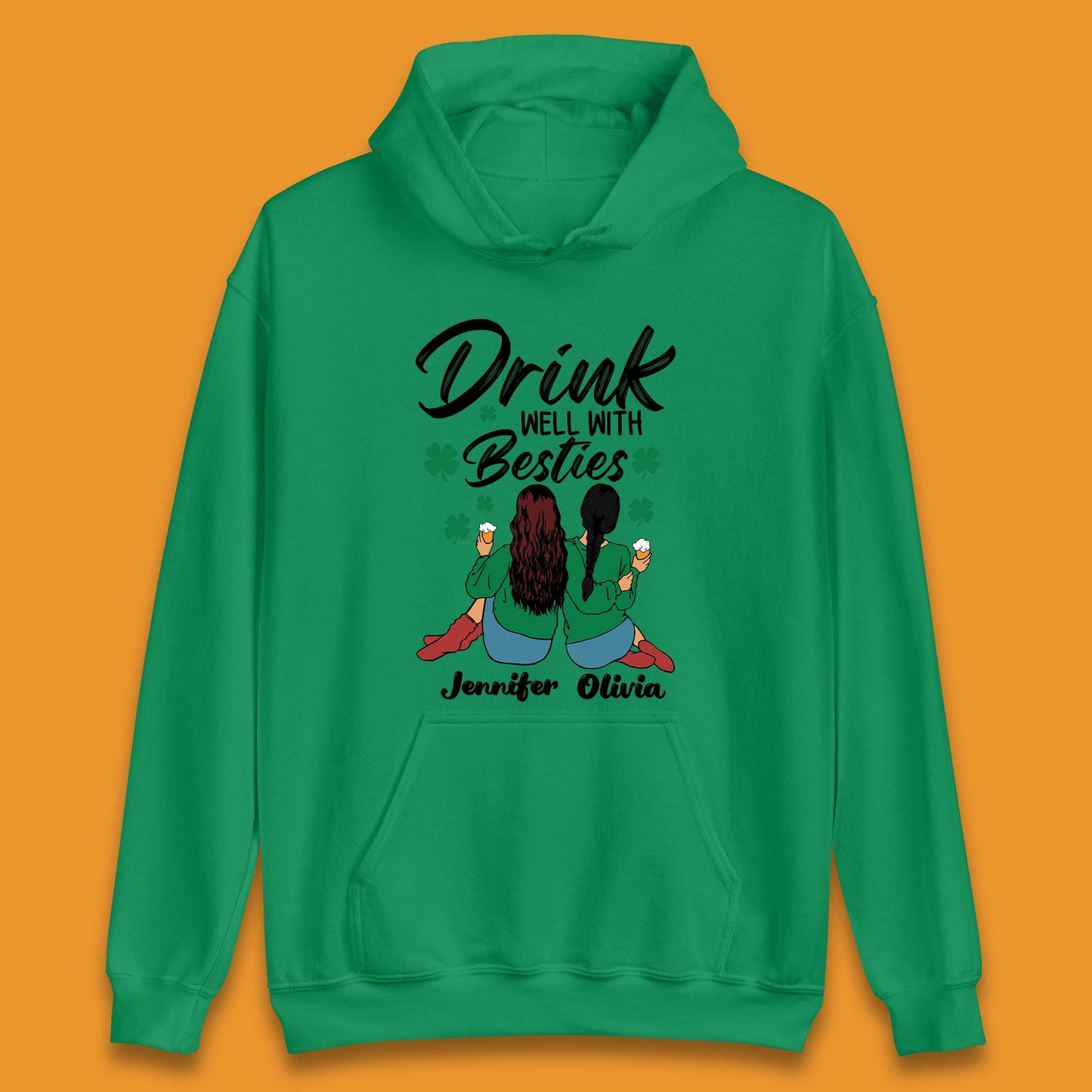 Personalised Drink Well With Besties Unisex Hoodie