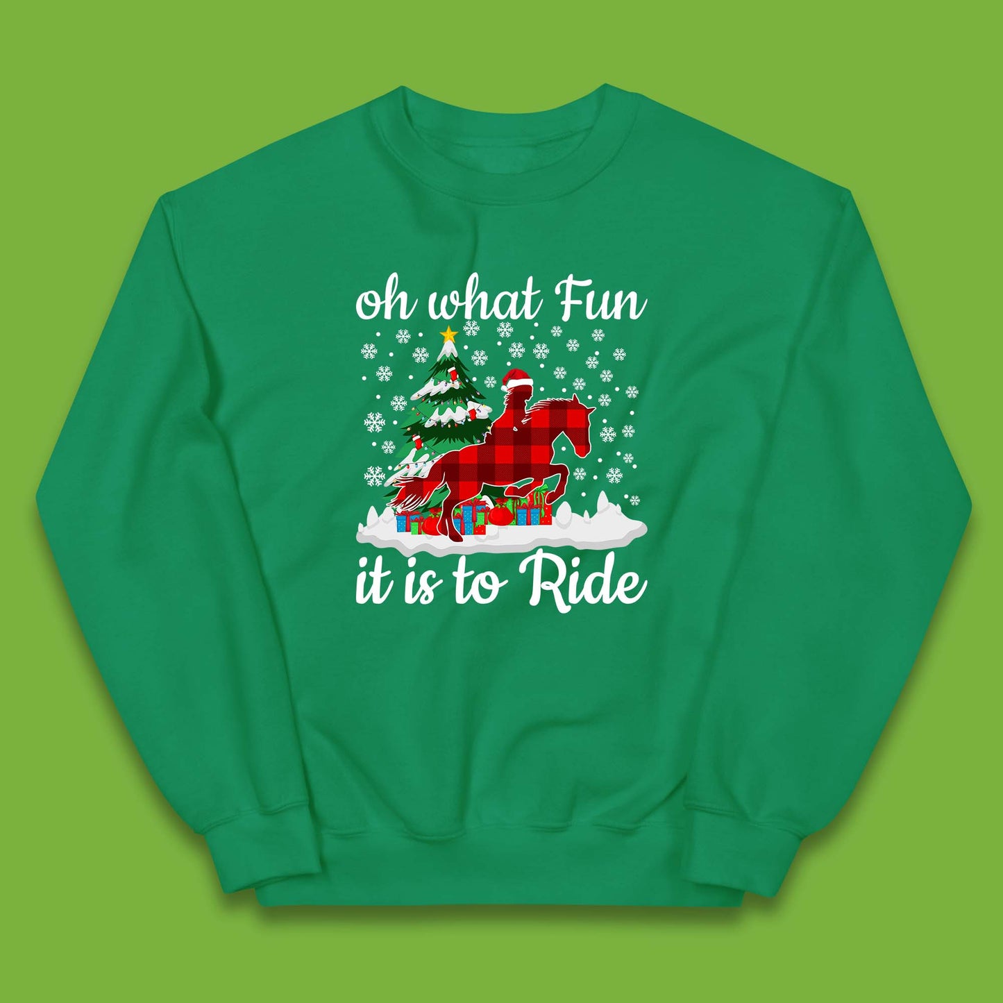 horse riding christmas kids jumper