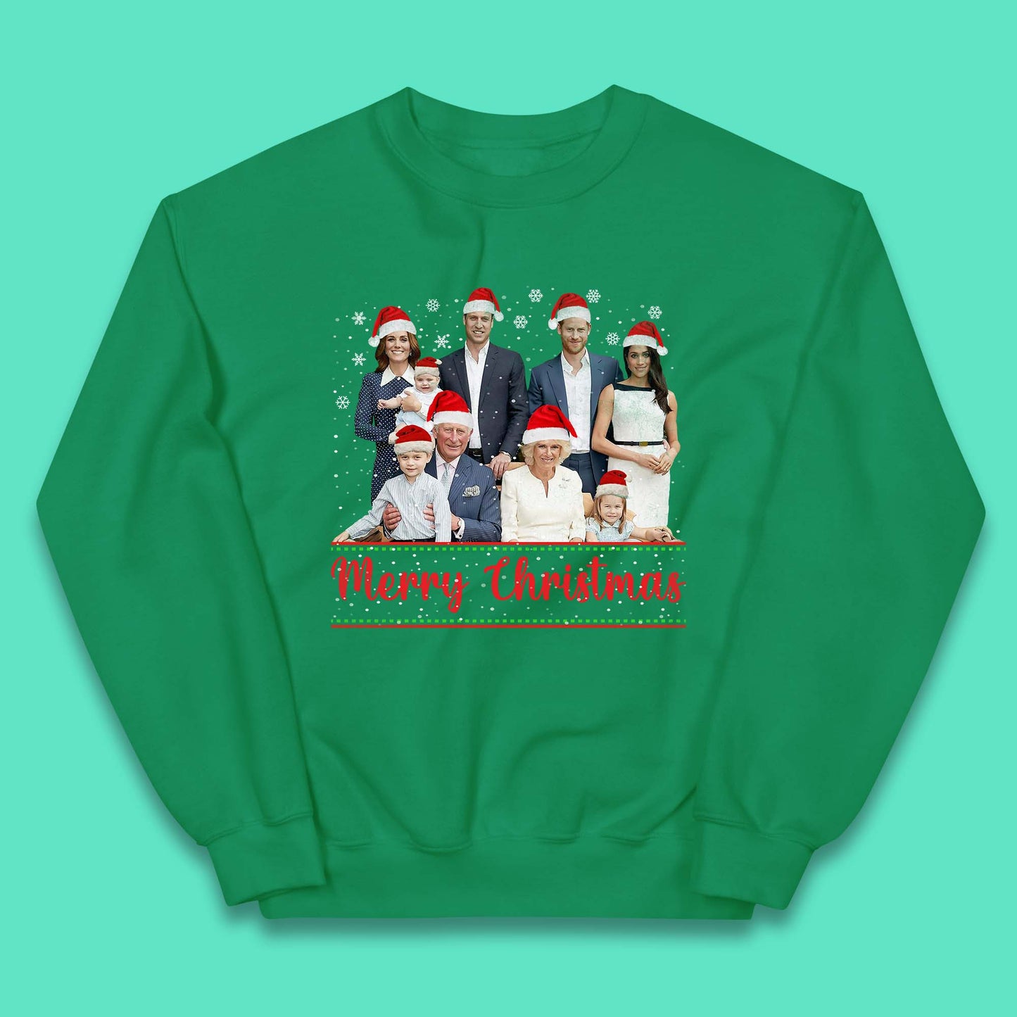 British Royal Family Succession Christmas Kids Jumper