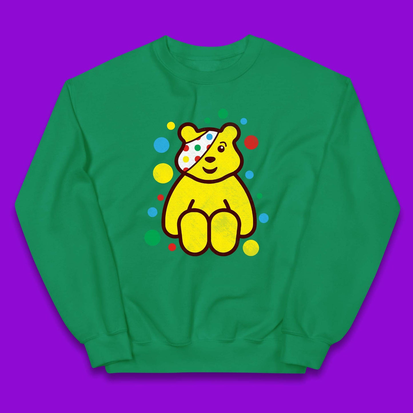 Children In Need Sitting Spotty Pudsey Bear Charity Raising Spotty Day Kids Jumper