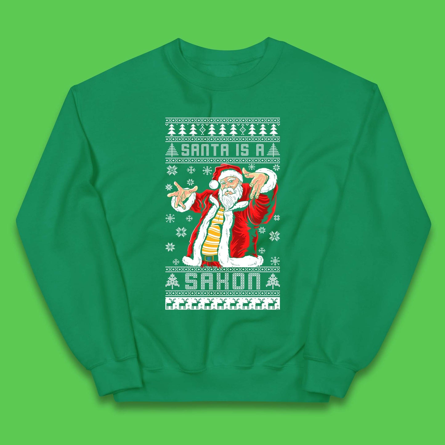 Santa is A Saxon Christmas Kids Jumper