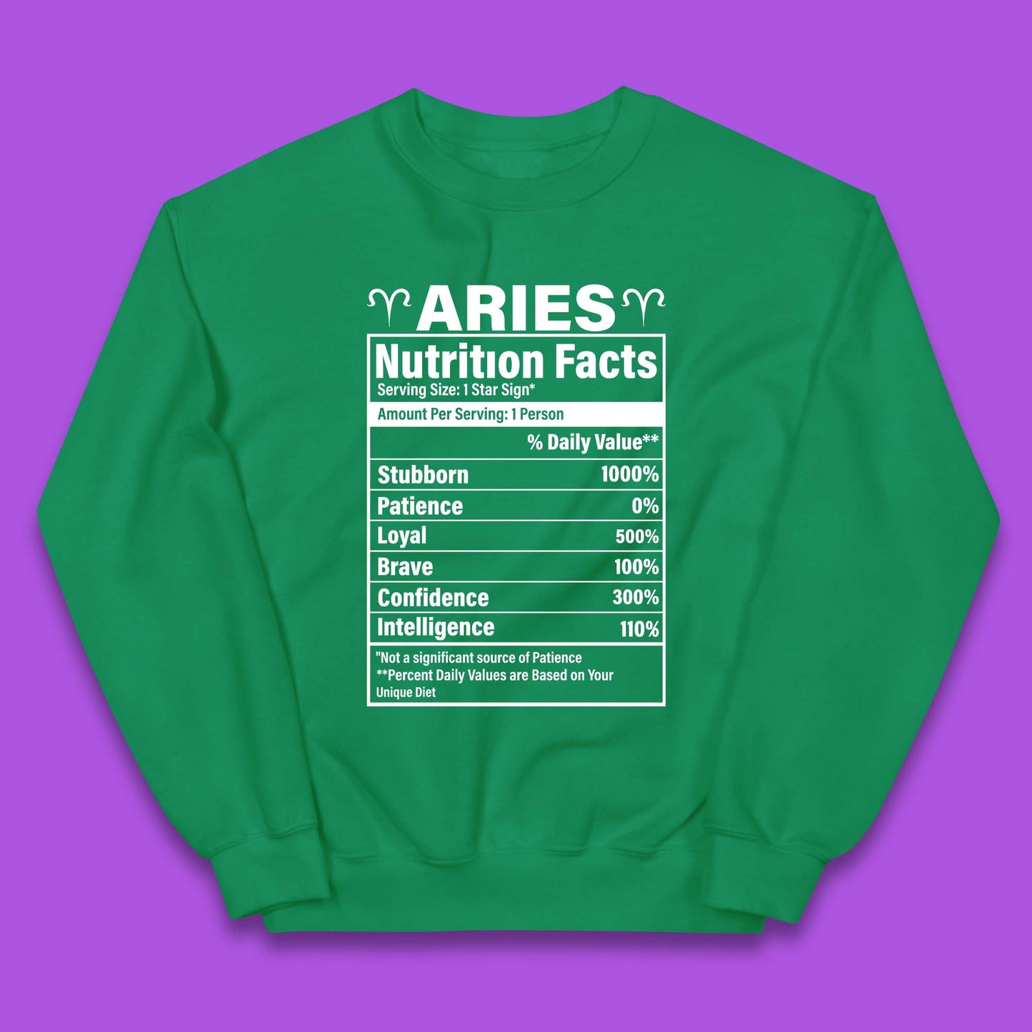 Aries Nutrition Fact Kids Jumper