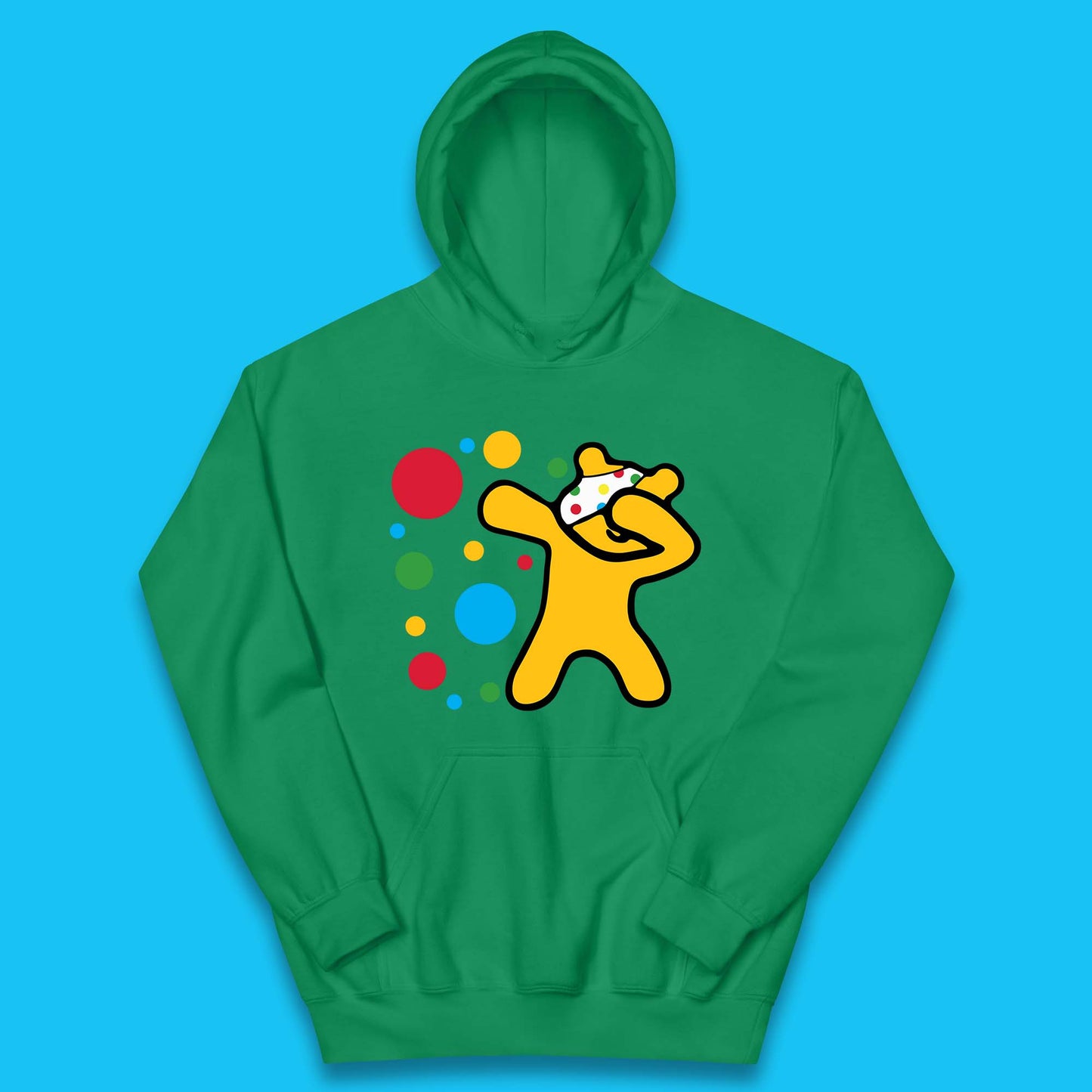 Dabbing Spotty Pudsey Bear Children In Need Dab Dance Spotty Day Donation Kids Hoodie