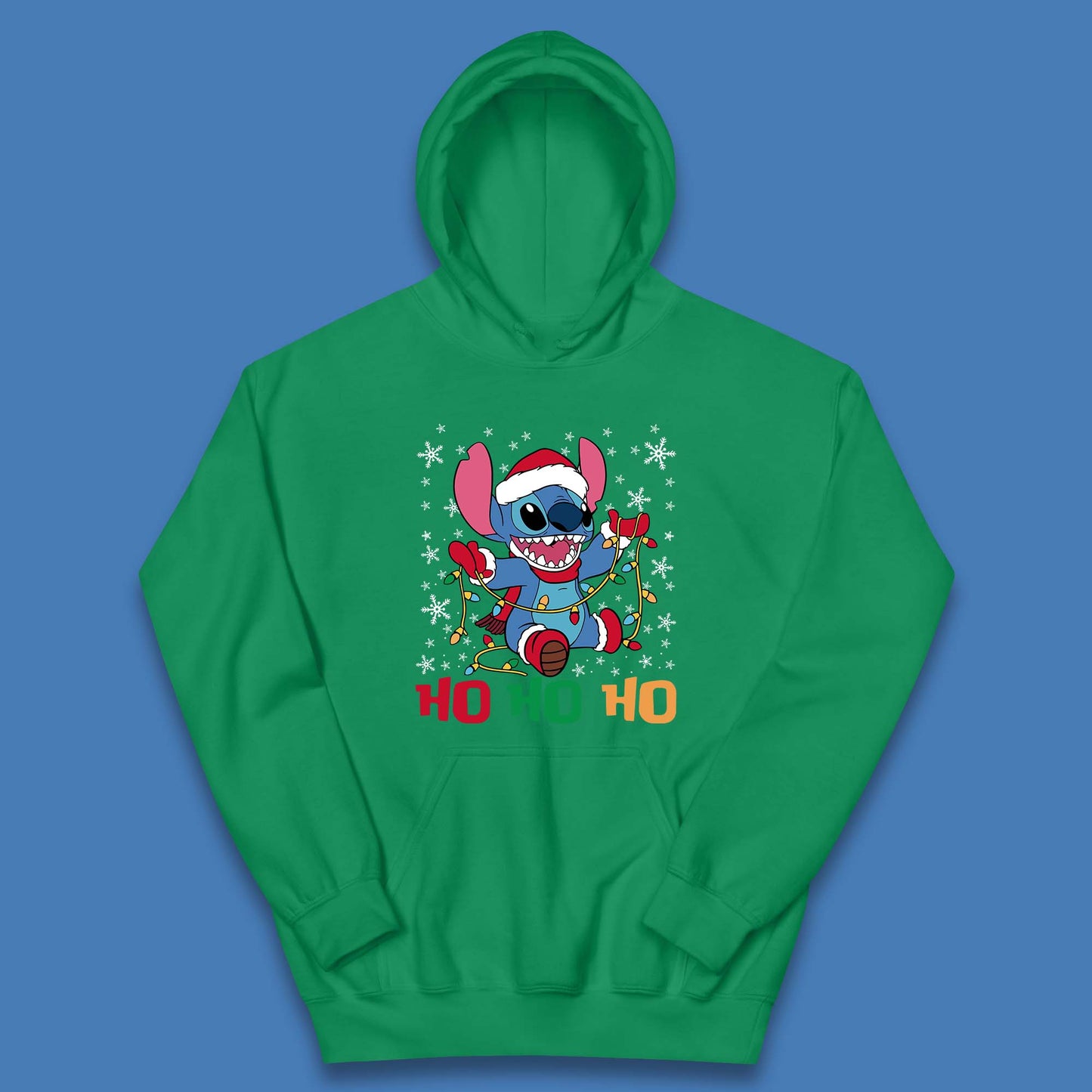 Happy Santa Stitch Christmas Kids Hoodie