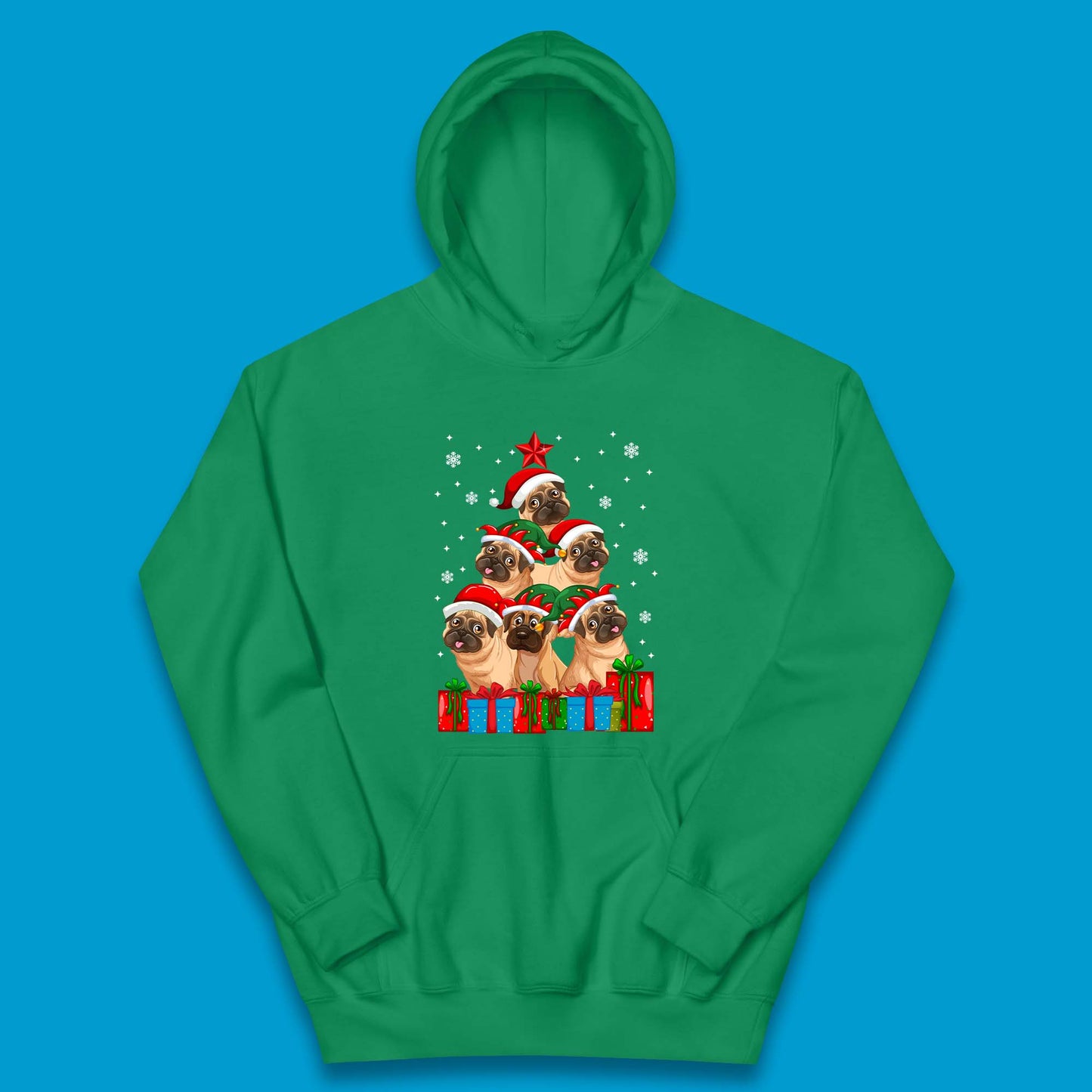 pug dog christmas hoodie