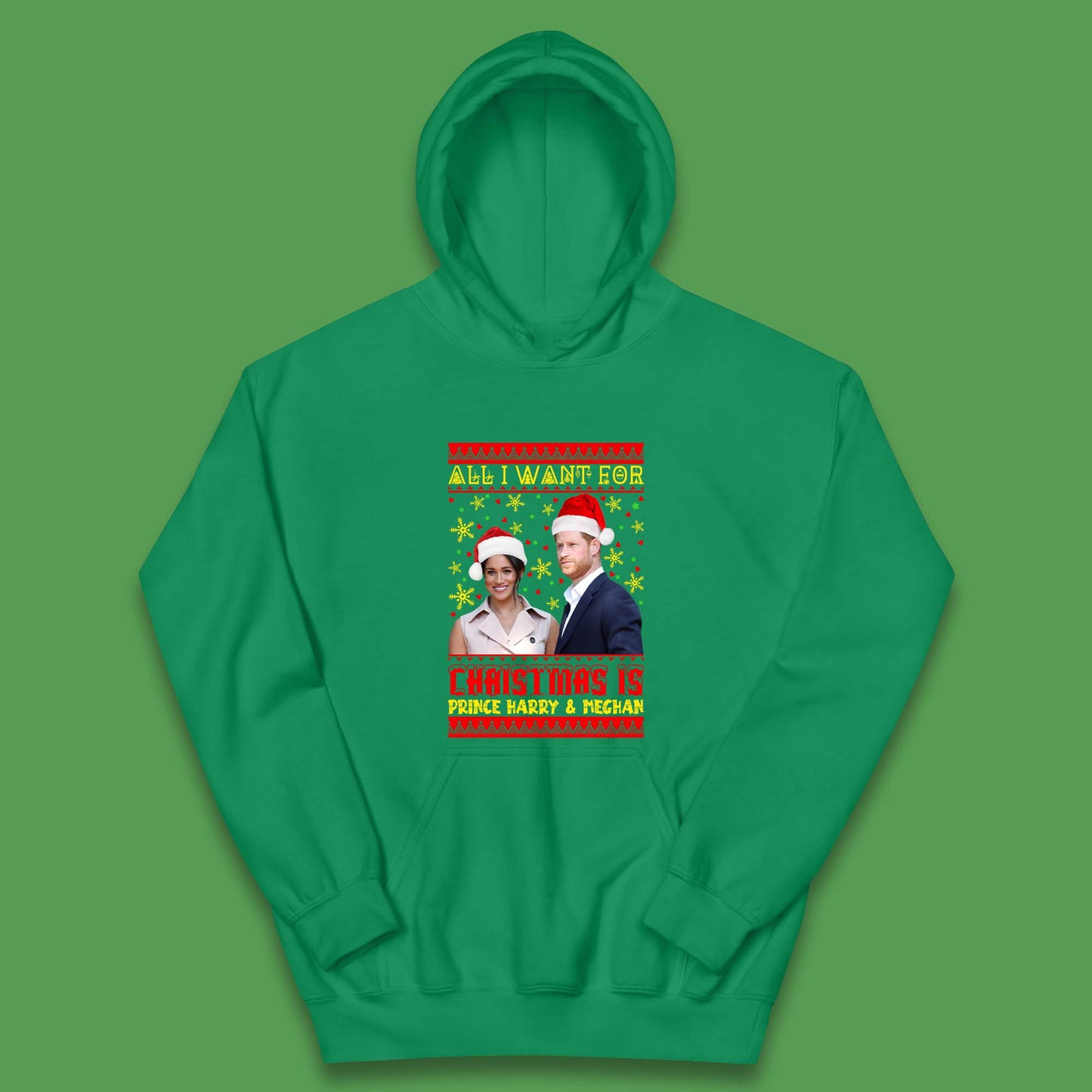 Prince Harry & Meghan Christmas Kids Hoodie