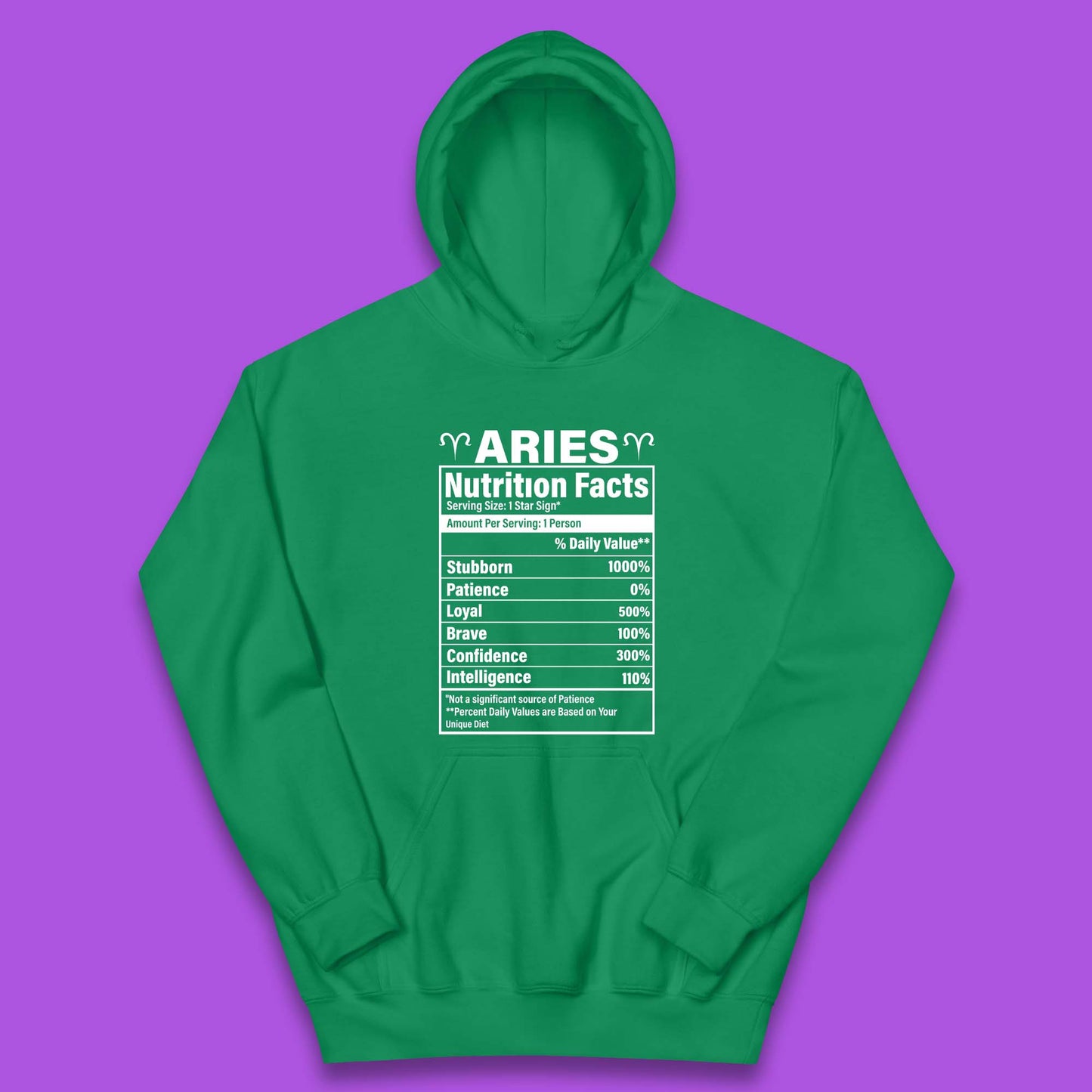 Aries Nutrition Fact Kids Hoodie