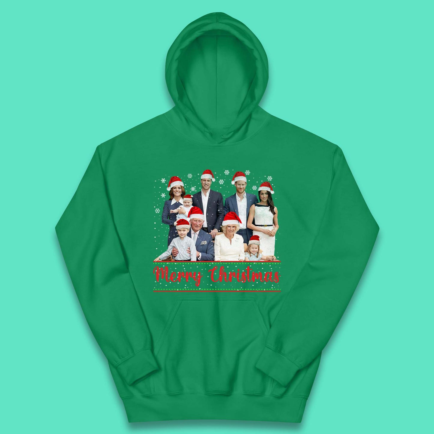 British Royal Family Succession Christmas Kids Hoodie