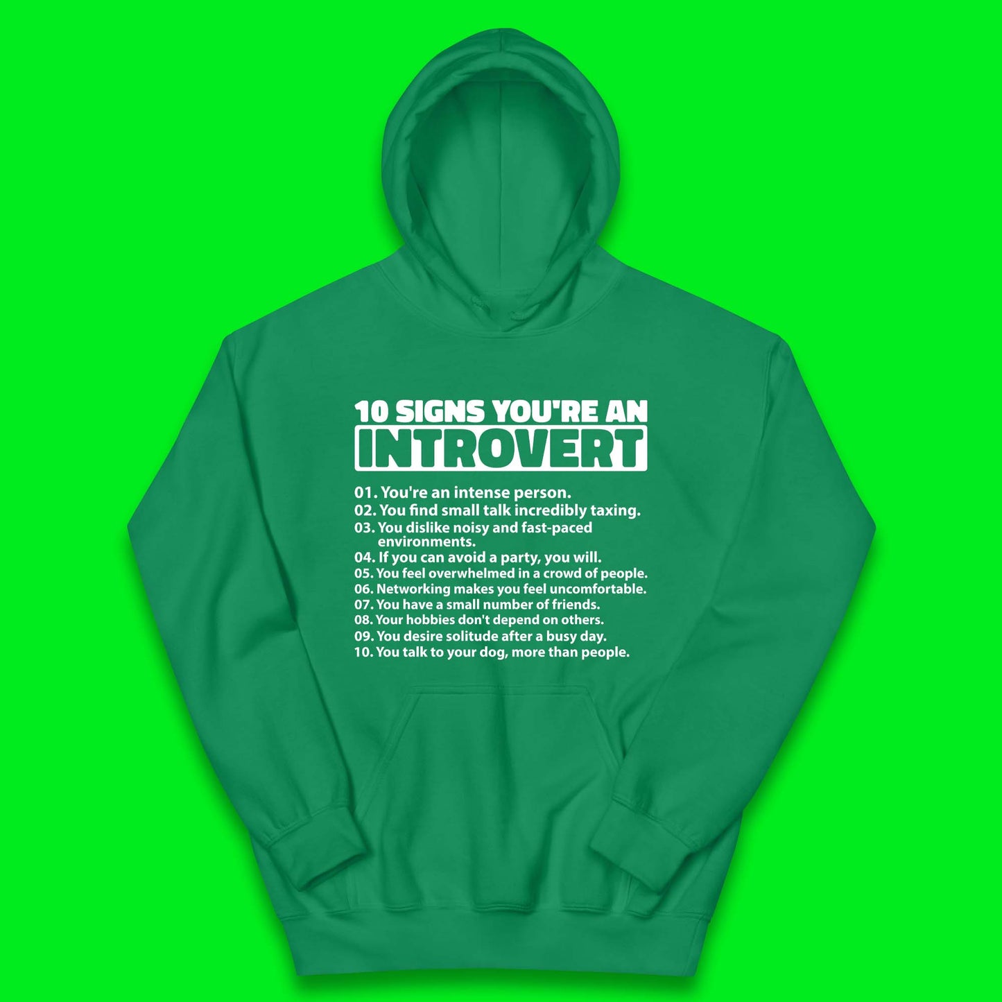 10 signs you are an introvert Kids Hoodie