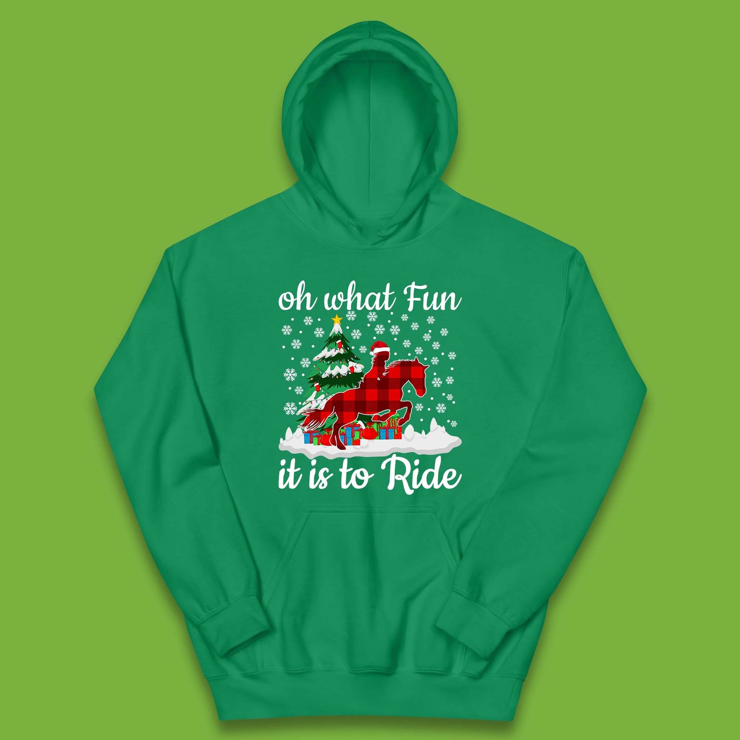 horse riding christmas kids hoodie