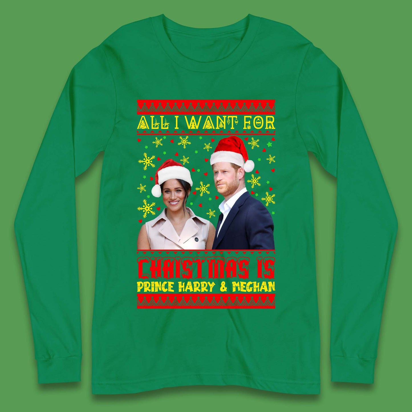 Prince Harry & Meghan Christmas Long Sleeve T-Shirt