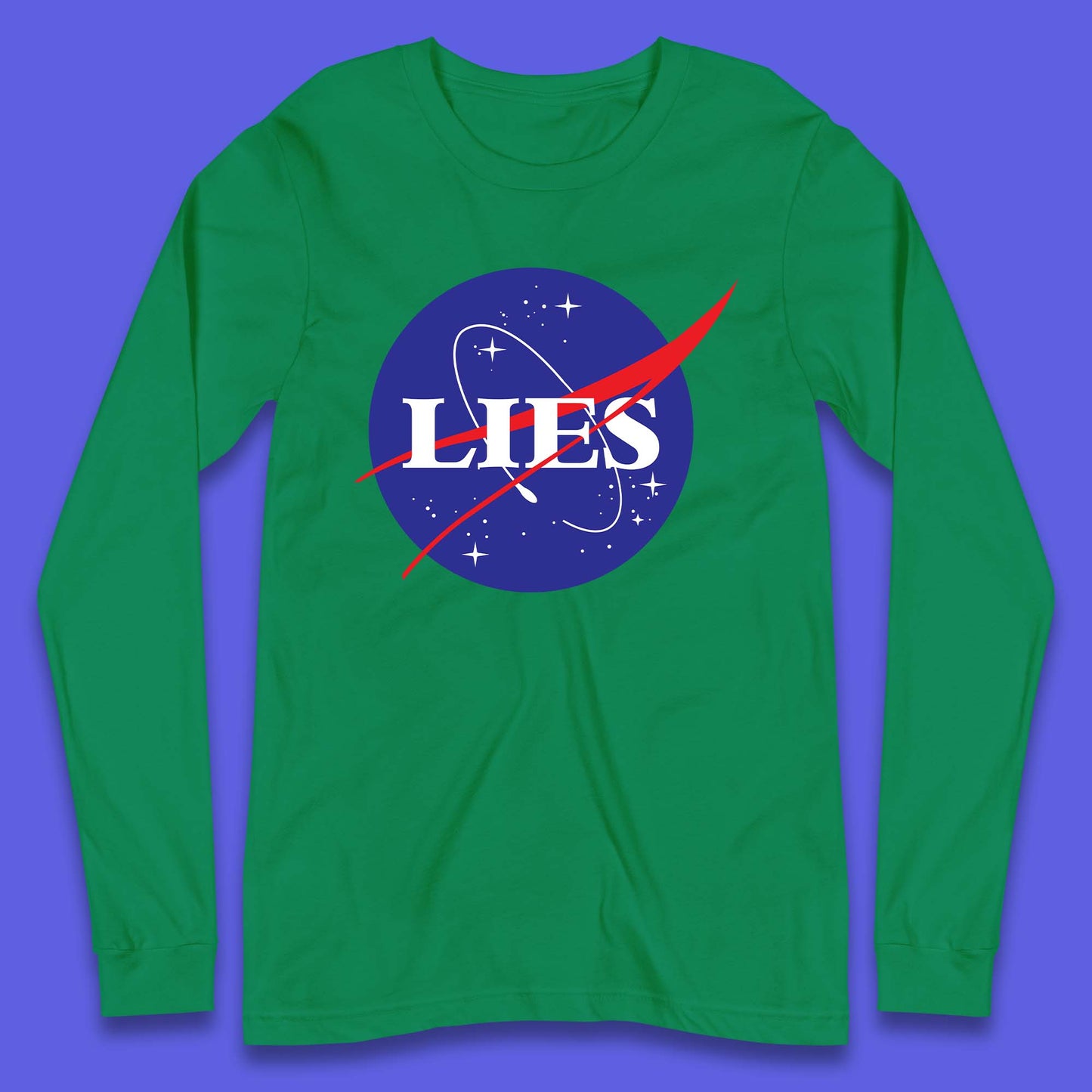 NASA Lies Logo Parody Long Sleeve T-Shirt