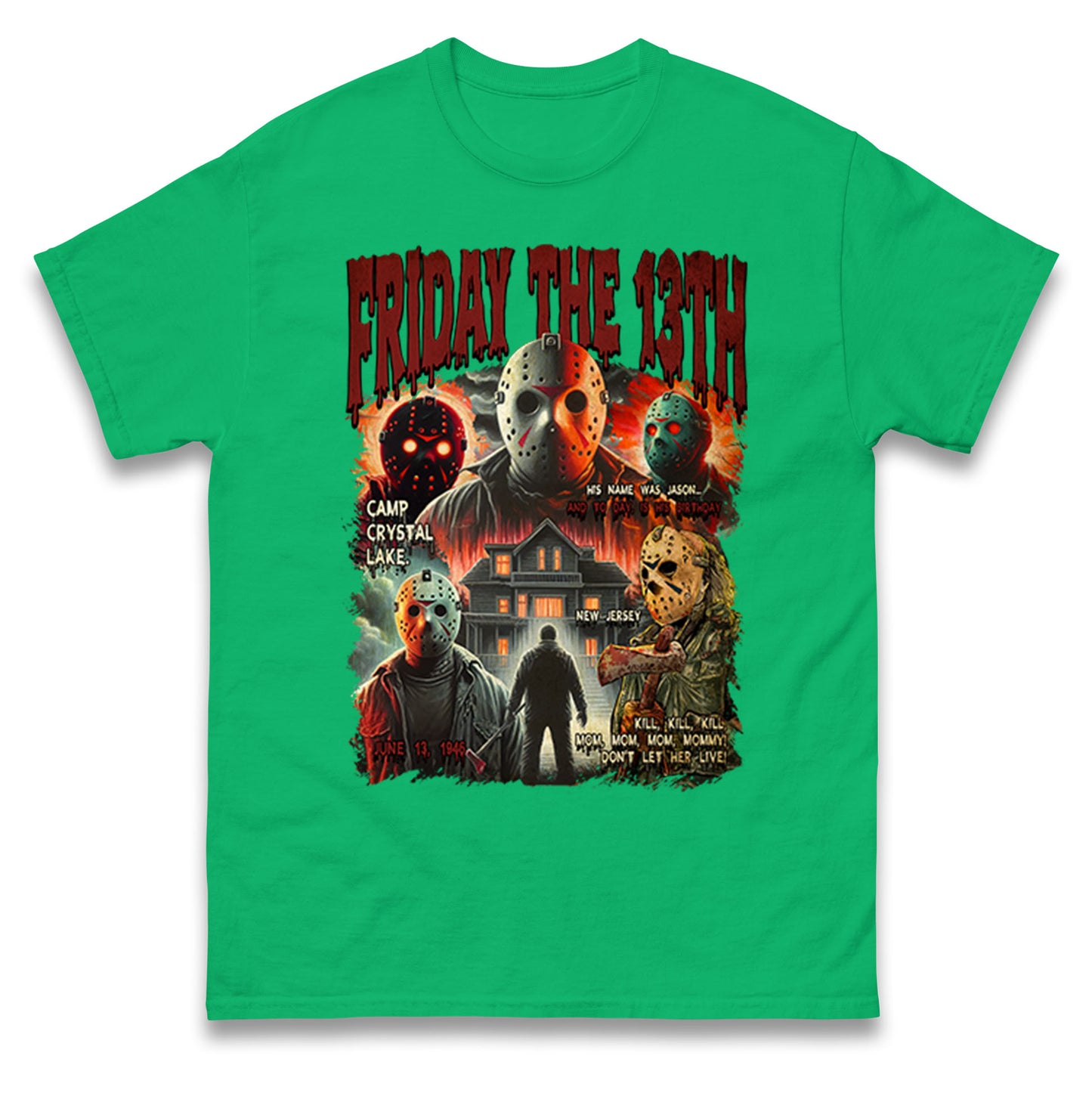 Jason voorhees Friday The 13th horror Halloween Bootleg T Shirt