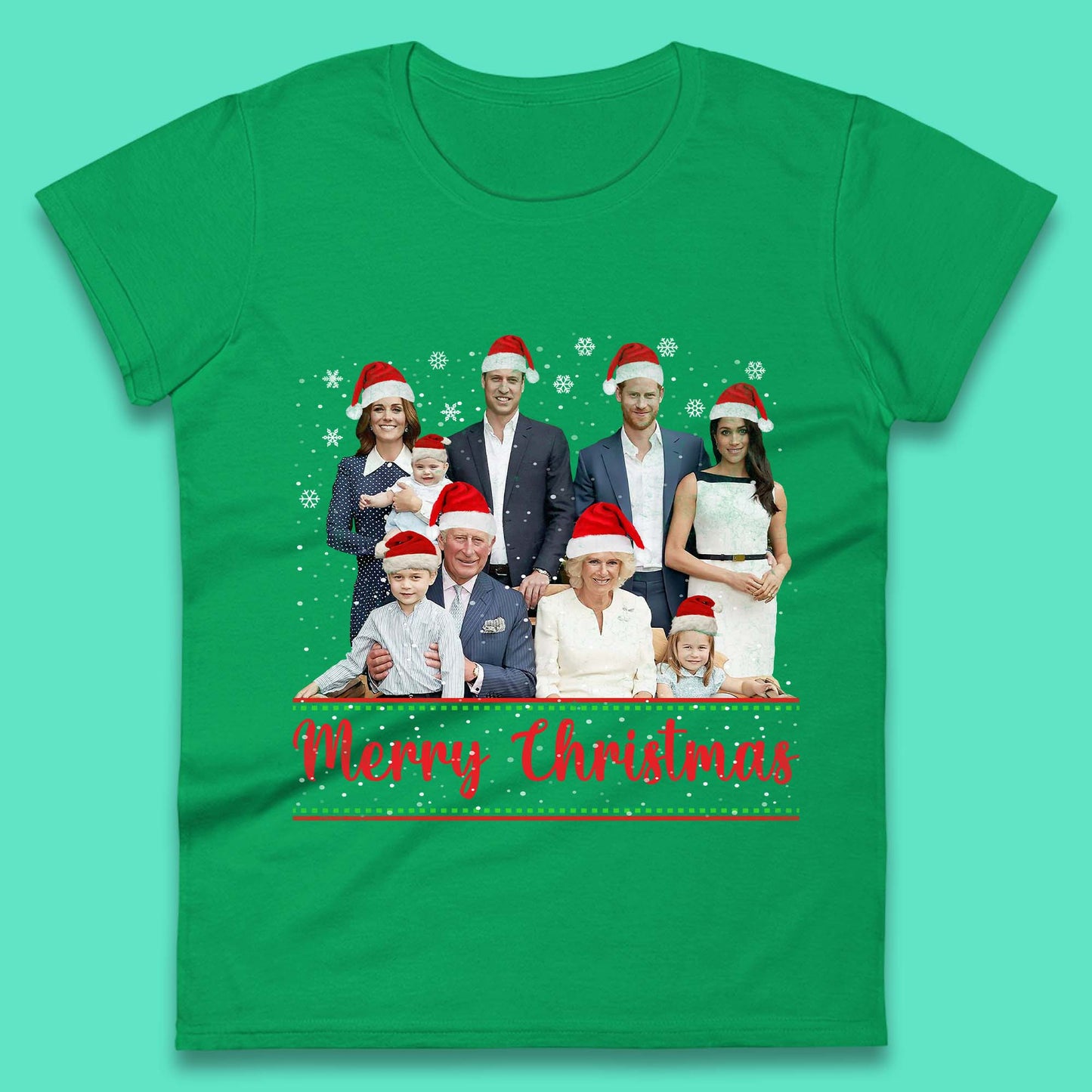 British Royal Family Succession Christmas Womens T-Shirt