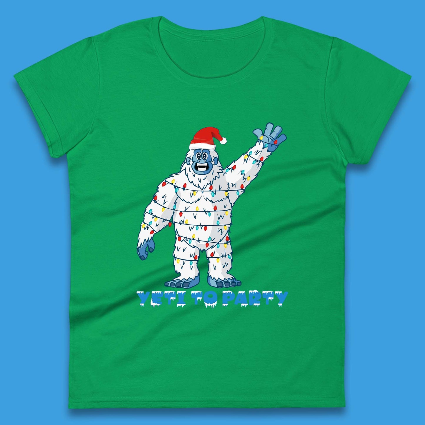 Yeti To Party Christmas Womens T-Shirt