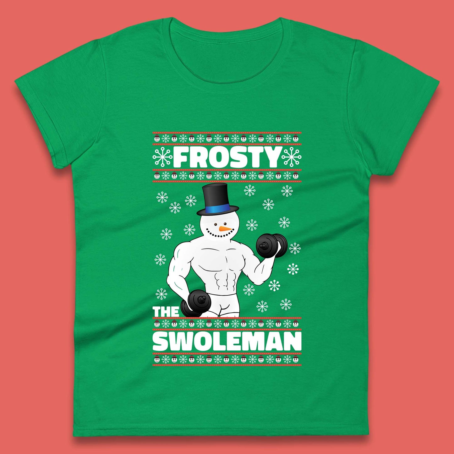 Frosty The Swoleman Christmas Gym Womens T-Shirt