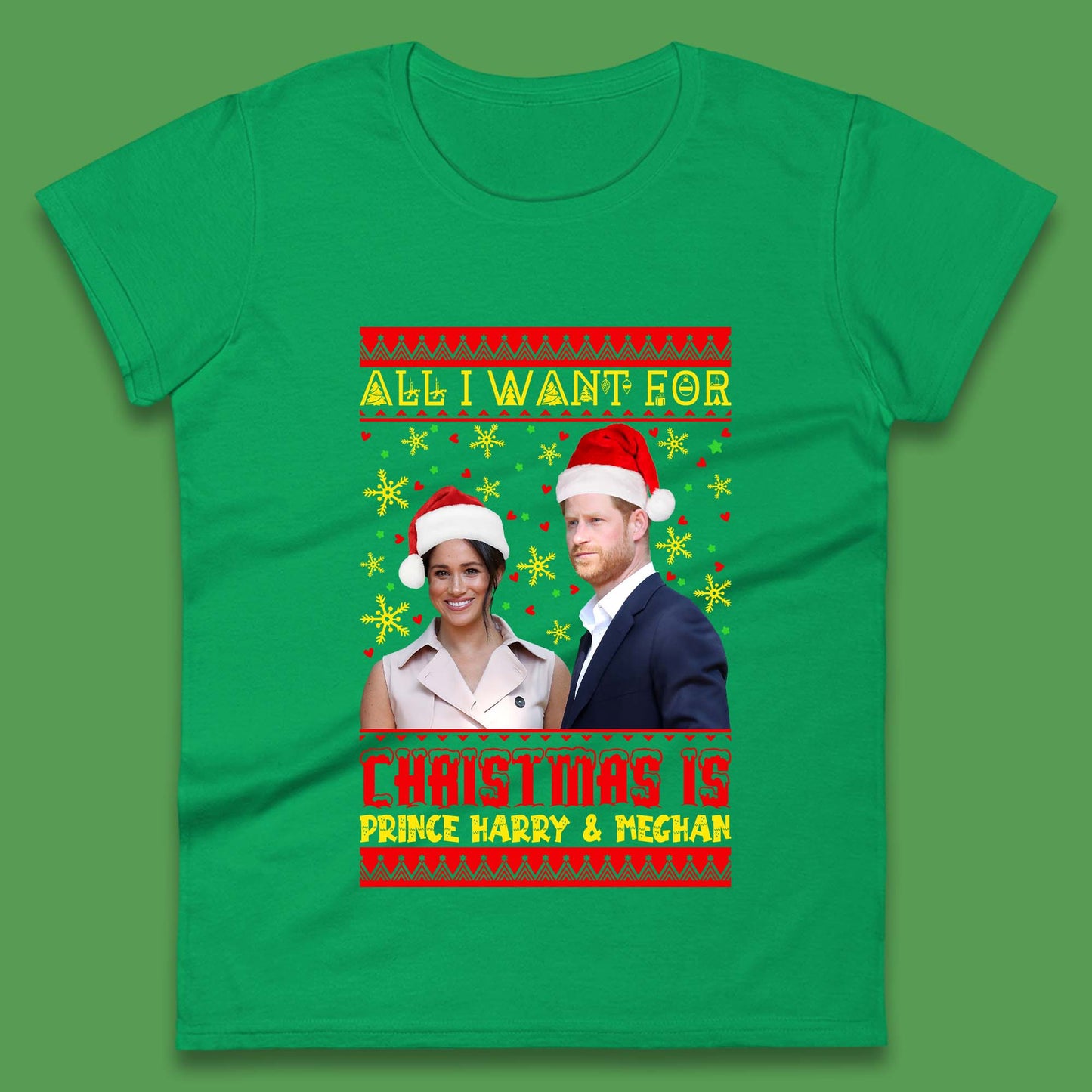 Prince Harry & Meghan Christmas Womens T-Shirt