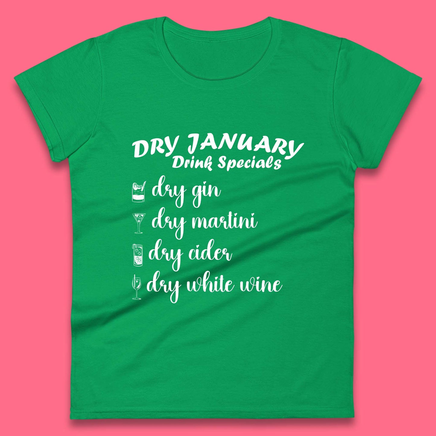 Dry January Drink Menu Womens T-Shirt