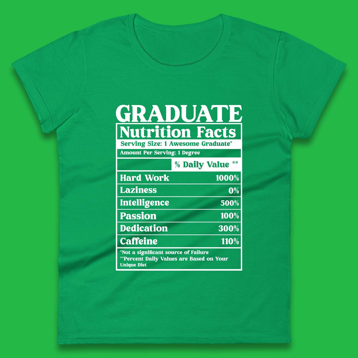 Graduate Nutrition Facts Womens T-Shirt