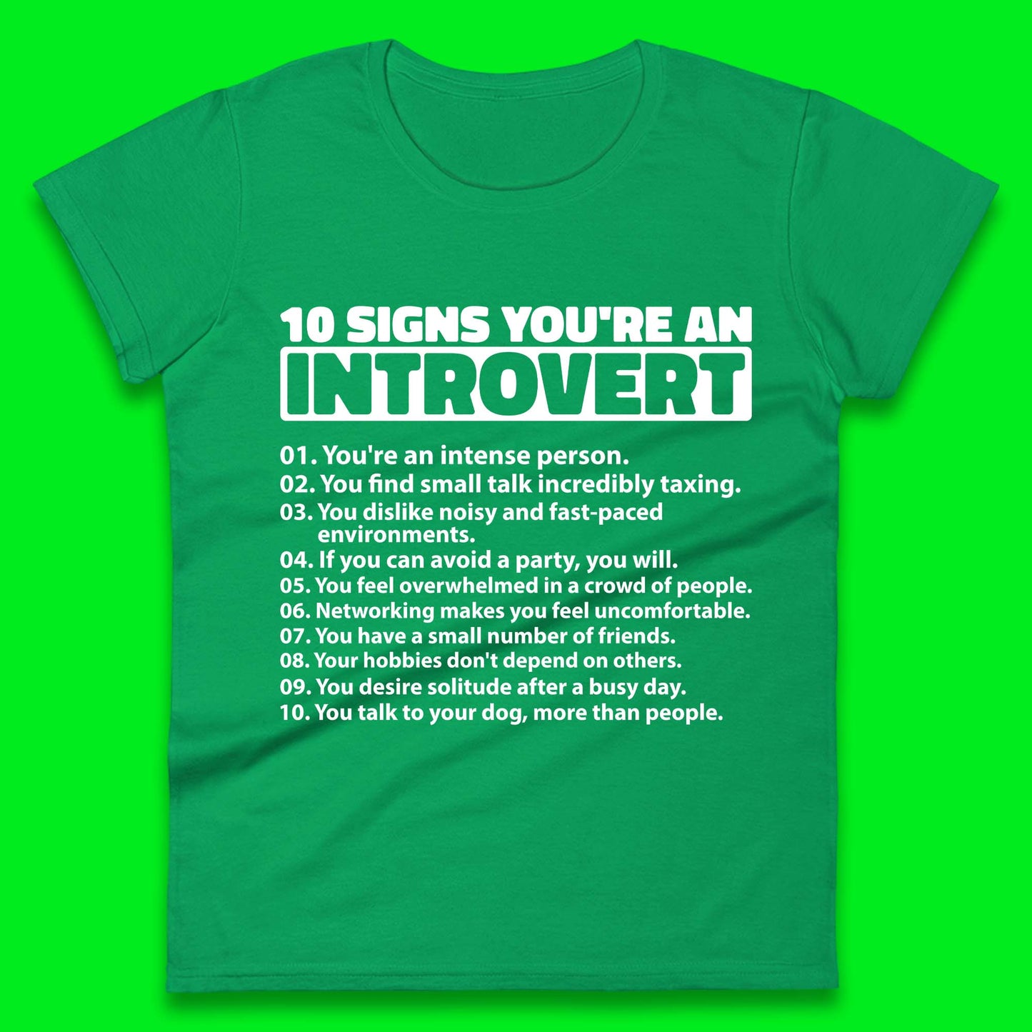 10 Signs You're An Introvert Womens T Shirt