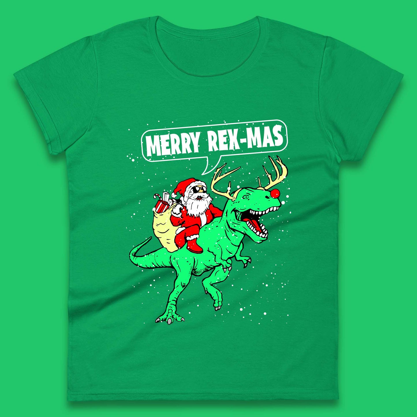 Merry Rex-Mas Christmas Womens T-Shirt