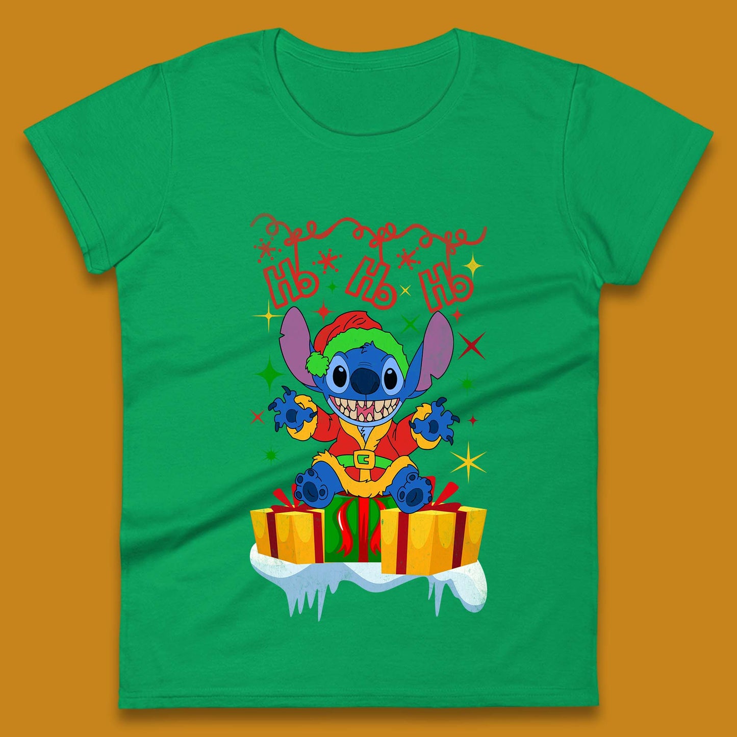 Elf Stitch Christmas Womens T-Shirt